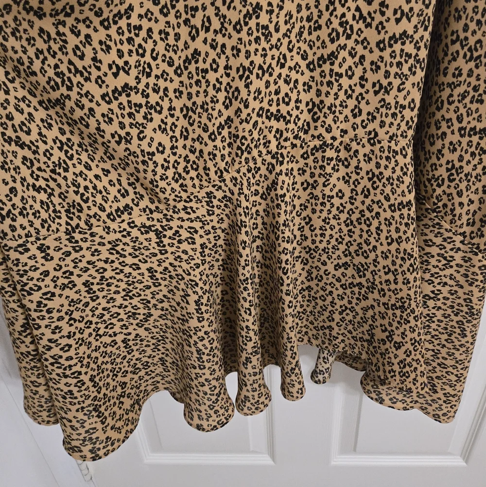 Who What Wear Brown And Black Animal Print Dress Sleeveless Size XXL - Picture 5 of 10